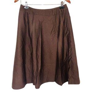 Talbots Womens Skirt Size10 Brown A Line Business Lined Knee Length Stretch Wool